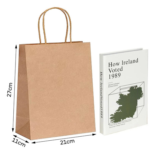50 Bolsas De Papel Kraft Ecológicas Portátil Decorativas Tia