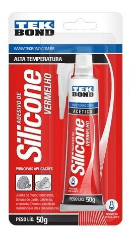 Imagem 2 de 2 de Adesivo Cola Silicone Alta Temperatura Vermelho 50g