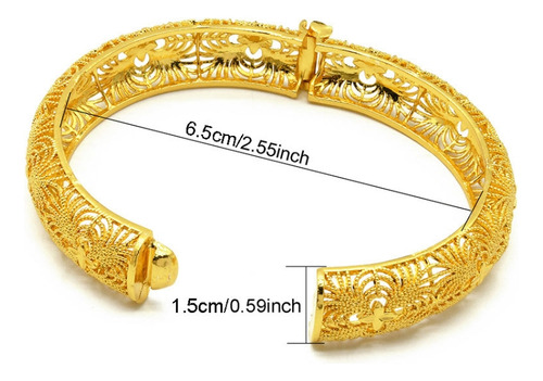 Pulsera B-04 Para Mujer, Chapada En Oro De 24 Quilates, Para