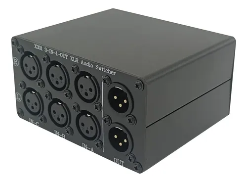 Caja De Conmutación Estéreo De Audio Xlr De 3 Vías, ...