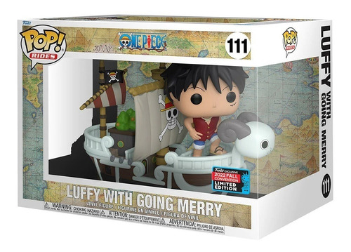 Boneco de ação Funko Pop One Piece do personagem Luffy com quadrinhos exclusivo Going Merry