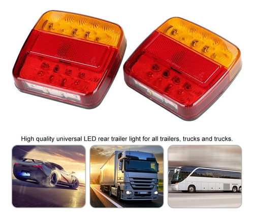 2pcs 12v 20led Doble Colores Luces Traseras Para Remolque