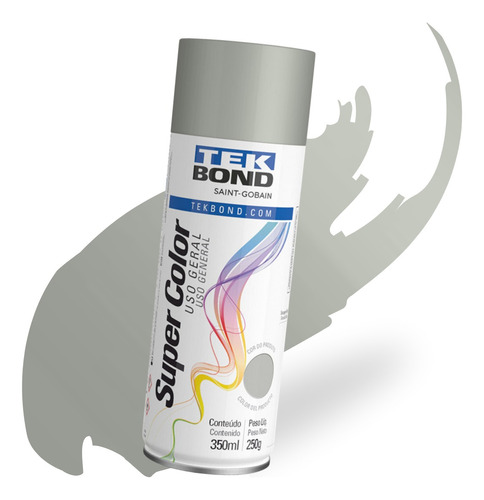 Tinta Spray Super Color Uso Geral 350ml Alumínio Tekbond