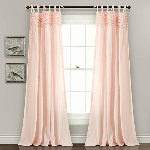 Lush Decor Lydia Curtains Ruffle Window Panel Set For