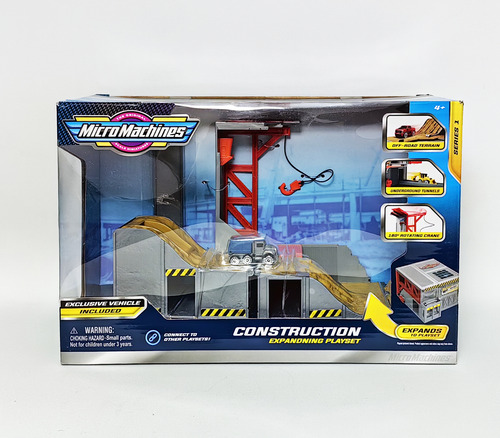 Micromachines Playset Construction Con Vehículo Exclusivo Gris (Usado)