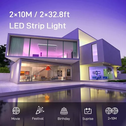 Cinta De Luz Led Rgb 20 Metros Tira Led + Control