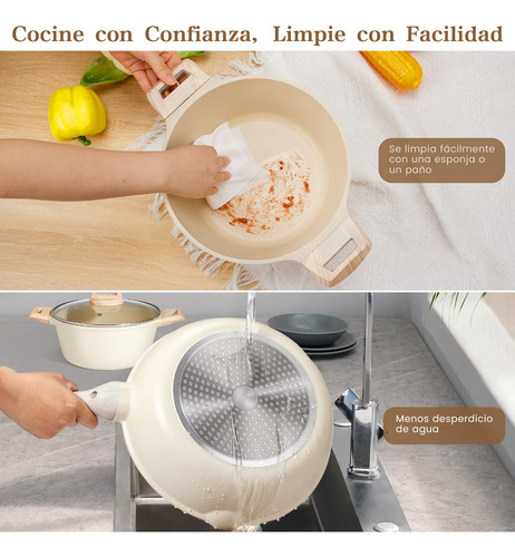 Juego De 9 Ollas Sartenes Antiadherentes Utensilios Cocina