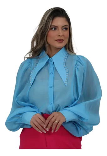 Camisa manga organza sale