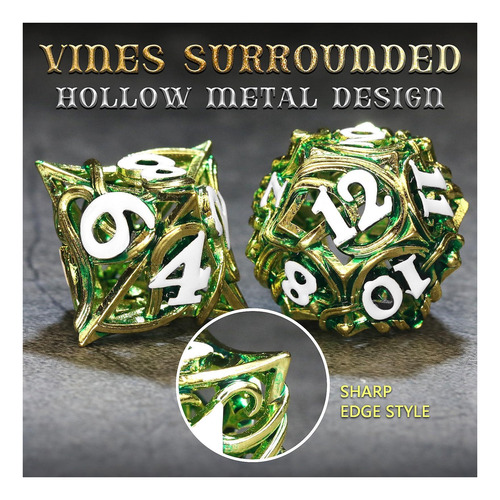 Fongogo Metal Dnd Dice Game Of 7 Para Dungeons And Dragons