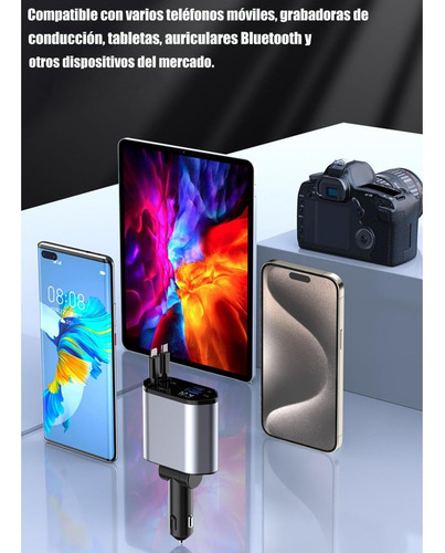 Cargador Para Auto, Cargador Usb C 4 En 1 120w Carga Rápida