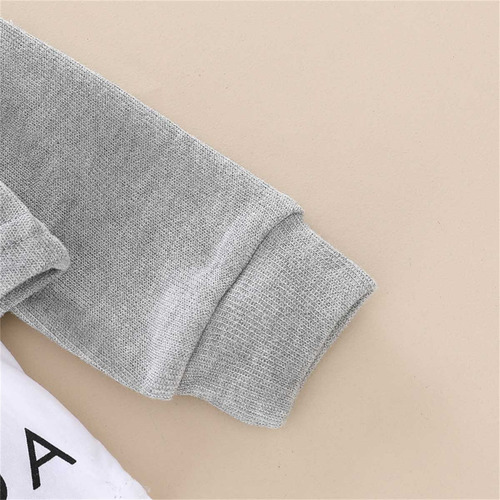 Conjunto Niño Sudadera Con Efecto De Doble Capa Y Pantalones Gris 2-3 Años