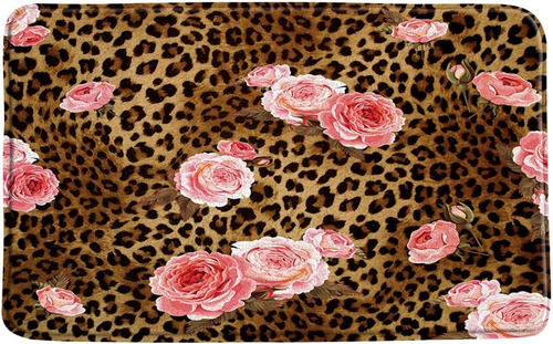 Alfombra De Baño Con Flores De Leopardo, Estampado De Guepar