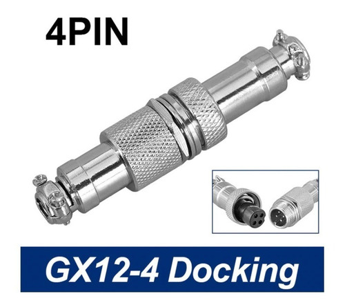 Gx12 Conector Aereo 4pin Docking Circular Rosca 12mm Itytarg