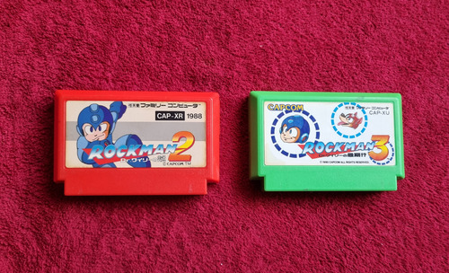 Megaman Rockman 2 Y 3 Famicom Par De Cartuchos Originales (Usado)