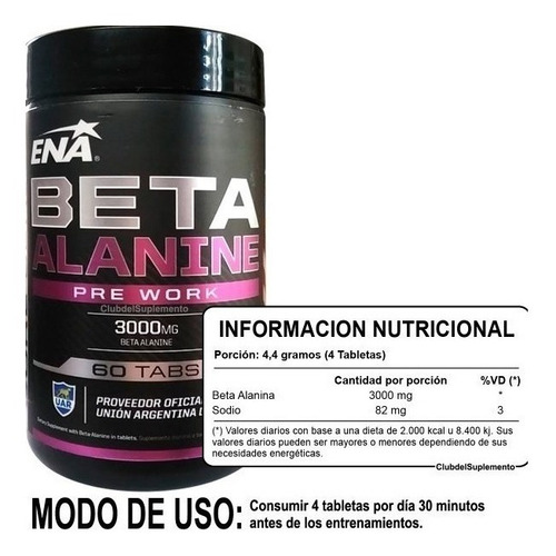 Imagen 3 de 5 de Promo X 4 Beta Attack 60 Tabs Ena Sport - Beta Alanina Mg