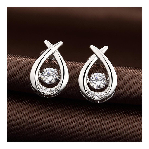 Pendientes De Oro Blanco Pendientes De Diamantes Falsos Para