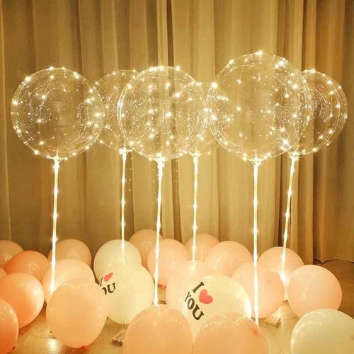 Imagen 4 de 6 de Globo Silicona Grande C/luz Calida + Soporte - A Pila
