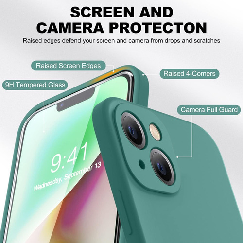 Funda De Teléfono Duradera De Silicona Líquida A Prueba De Golpes Y Pantalla De Vidrio Templado Para iPhone 16 Pro Max 15 14 13 12 11 Series