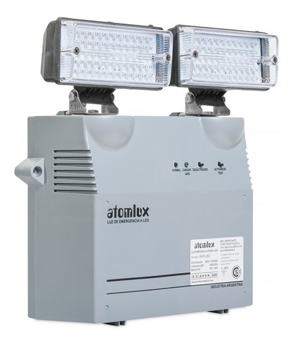 Imagen 2 de 3 de Luz de emergencia Atomlux 8091LED con batería recargable 30 W 220V gris