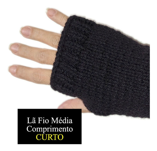 Imagem 2 de 4 de Luva Sem Dedos Lã Lisa - Inverno
