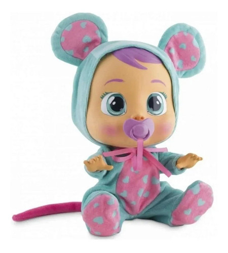 Imagem 3 de 8 de Boneca Cry Babies Lala Ratinha C/ Chupeta Multikids - Br527