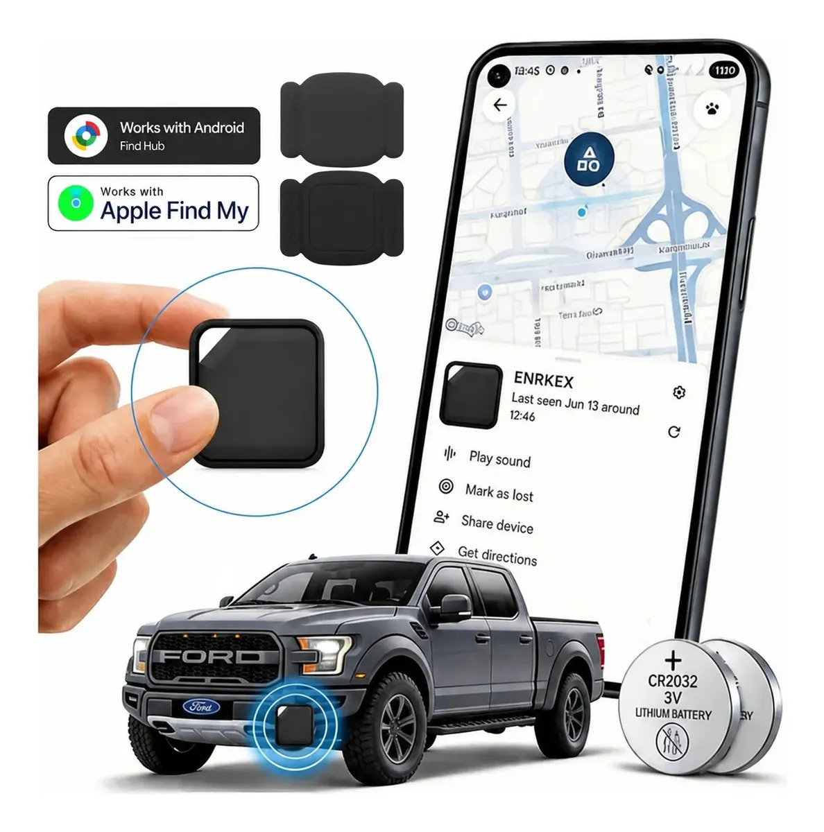 2 Piezas Mini Rastreador Gps Magnetico Para Automoviles ios/android, global para motocicletas y coches, instalación oculta con imán