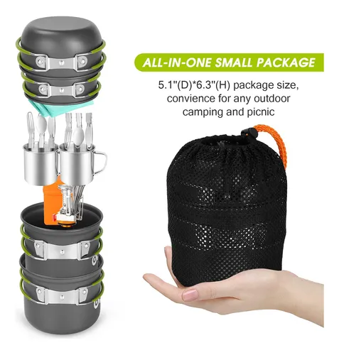 Kit De Cocina Para Camping Odoland 16 Piezas Ligero