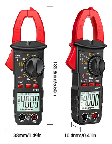 Pinza Amperimétrica Digital Ncv Tester Aneng St180 De 4000 C
