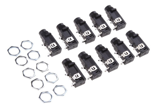 10x 1/4 '' 6.35 Mm Conector Conector De Sonido