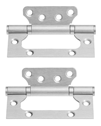 02 Dobradiça Porta Sobrepor Sem Rebaixo Inox 4'x3'x,2,2mm 