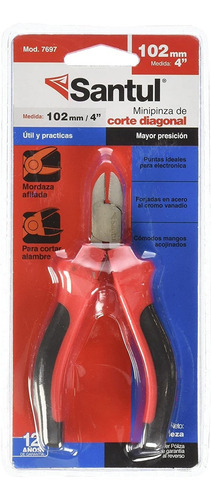 Santul 7697 Mini Pinzas De Corte Diagonal 4 1/2 