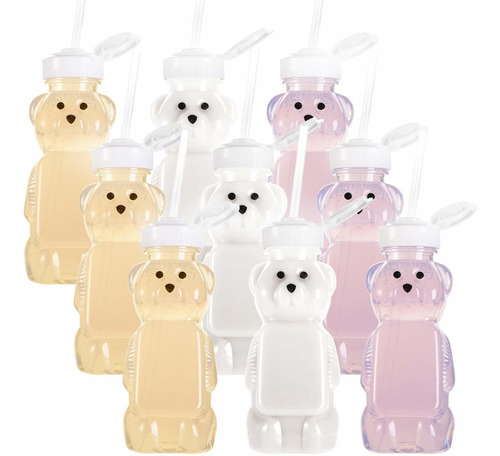 Wuweot 9 Pack De De Oso De Miel, Taza De Jugo De Plástico Co