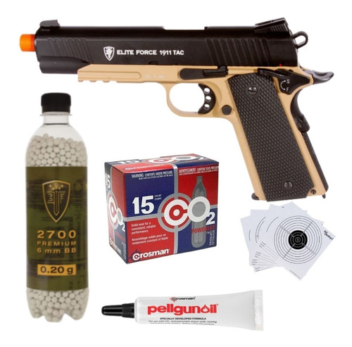 Marcadora 1911 Tac Airsoft Co2 E F Blowback Bbs 6mm Xtreme P