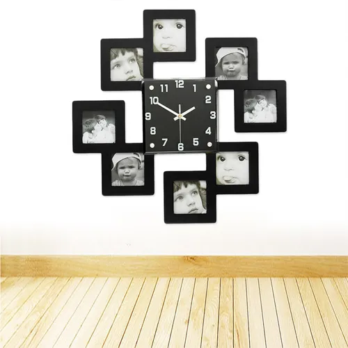 Reloj de pared con marcos de fotos hotsell