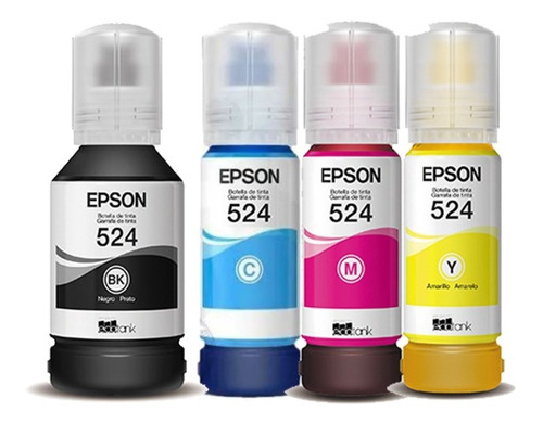 Kit Tintas Epson Orig 524 T524 Negro + Colores L6580 L15150