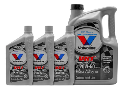 Kit 8 Litros Aceite Valvoline Vr1 Racing 20w50 Sl Multigrado