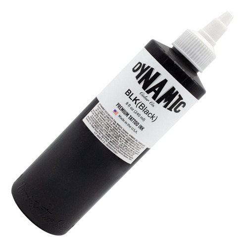  Dynamic Colors 8 Oz Color Negro Tinta Profesional Para Tatuar