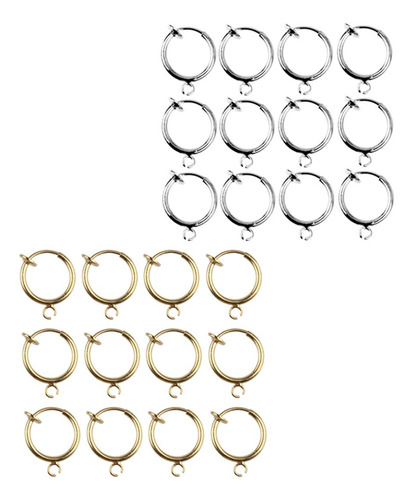 24pcs Hombres Mujeres Plata / Oro Aro Falso Nariz Labio