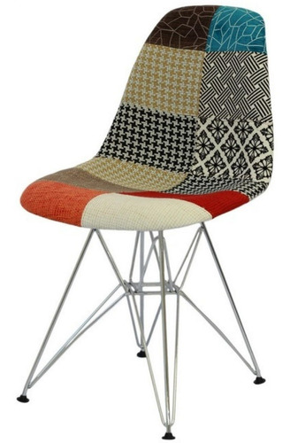 Silla Eames Patchwork Con Base Metalica