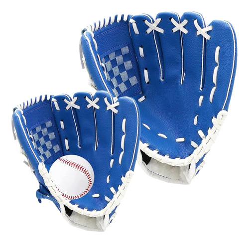 Guantes De Receptor De Béisbol Mitones Guante Teeball Azul