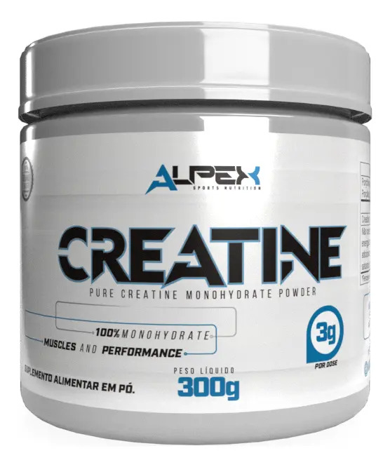 Creatina 100% Pura Monohidratada 300g - Alpex Nutrition Sabor Sem sabor