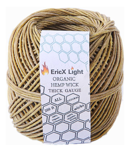 Ericx Light Mecha De Canamo De Cera De Abeja Gruesa, Carrete