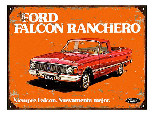 Cartel De Chapa Ford Falcon Ranchero Y298