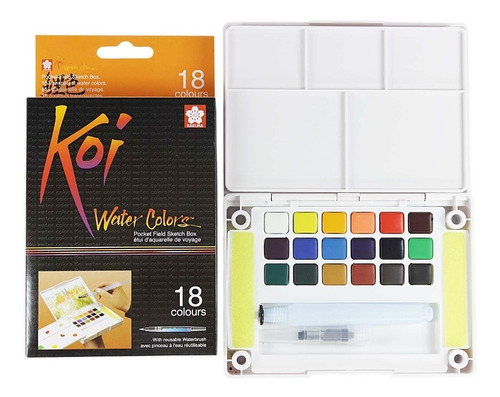 Sakura Koi Acuarela + Waterbrush - Set De 18 Colores