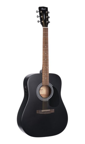 Cort Guitarra Electroacústica Dreadnought Black Satin