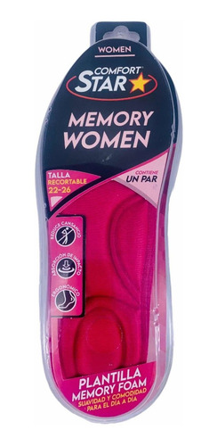 Plantillas Memory Foam Comfort Star Dama Y Caballero
