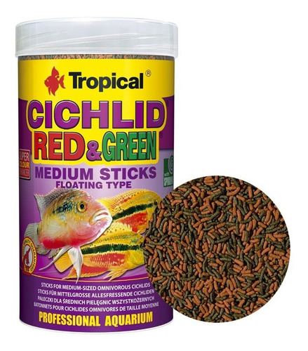 Ração De Ciclídeos Tropical Cichlid Red&green M Sticks 360g