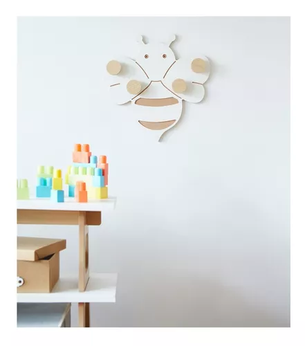 Perchero Pared Infantil Deco Nordico Gancho Colgante Abejita