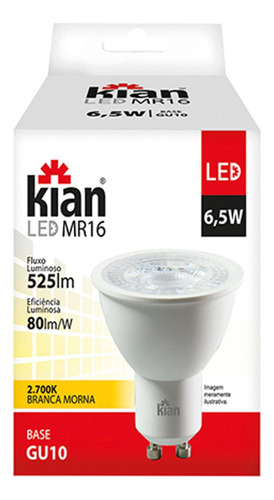 Lamp Dicr 6,5w Led 2700k Kian Gu10