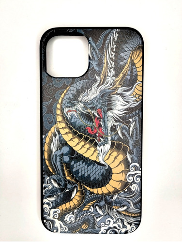 Carcasa Negra Dragón Para iPhone 12 Y 13